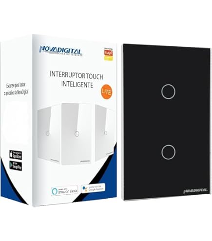 Interruptor Tomada Wi-Fi Touch 2 Botões Inteligente NovaDigital IT